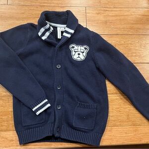 Janie and Jack Navy Sweater with Dog Emblem